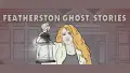Drawing of woman holding a lantern, reading Featherston Ghost Stories
