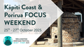 Text reading "Kapiti Coast and Porirua focus weekend, 25th - 27th October 2025. Wellington Heritage Festival, 18 Oct - 9 Nov 2025"