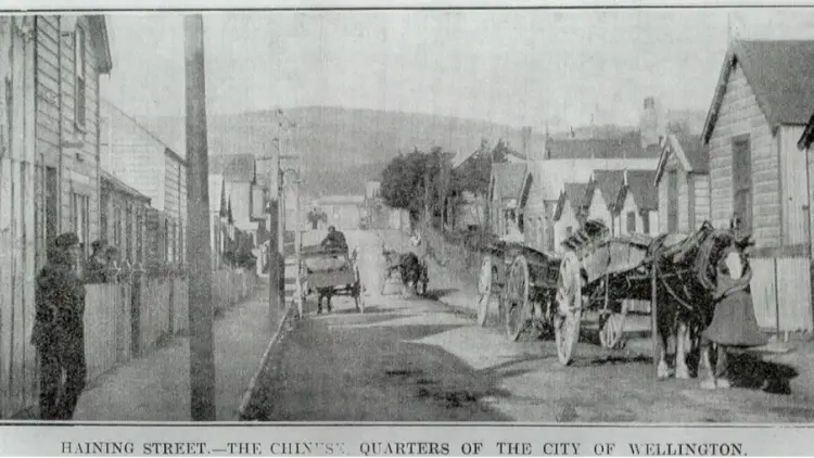 Historic photo of Haining Street - The Chinese Quarters of the City of Wellington