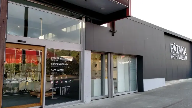 Outside of Pātaka Museum doors