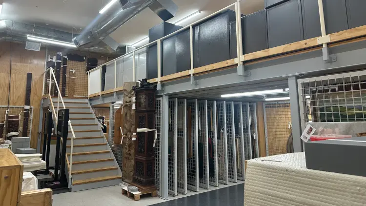 Storeroom with storage racks and shelving