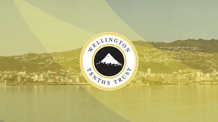 Wellington harbour and a logo
