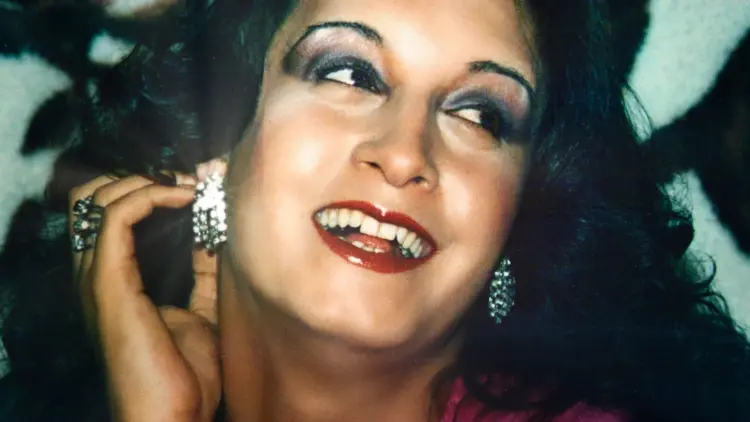 Woman with diamond earrings