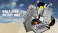 Banner of collage of buildings and vinyl records
