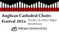 Black, white and red banner for the anglican cathedral choirs festival