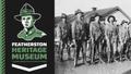 Text reading Featherston Heritage Museum. Soldiers stand to the right.