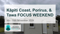 Text reading "Kāpiti Coast, Porirua, & Tawa focus weekend, 9th - 10th November 2024. Wellington Heritage Festival, 26 Oct - 17 Nov 2024"