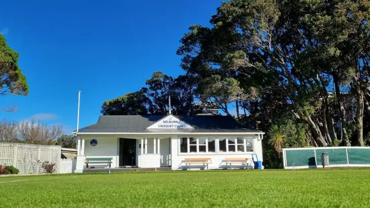 A photograph of the Kelburn Croquet Club building