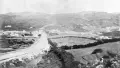 A historic black and white photo of Newtown, c.1880, viewed from the top of Constable Street. 