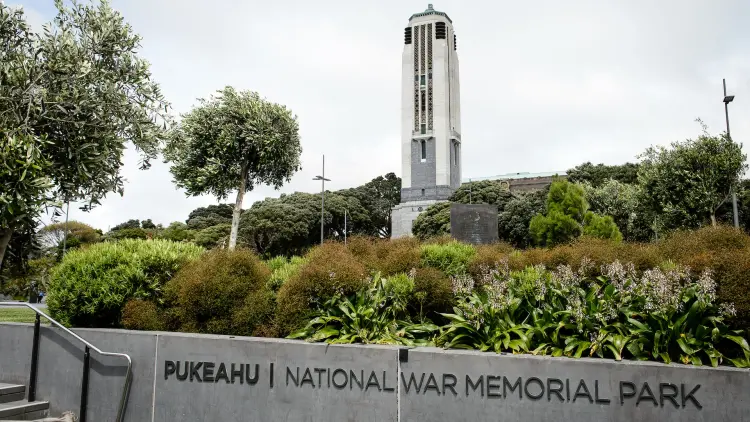 Carillon in the background of a park