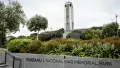 Carillon in the background of a park