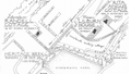 Handdrawn map of Lilburn house, randell cottage and rita angus cottage