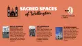 A banner reading "Sacred spaces of Wellington" with details on 3 locations. Details available in event description.