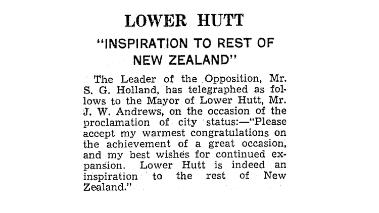 Photo of an article titled "Inspiration to rest of New Zealand"