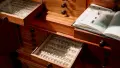 Drawer of insect specimens at a museum