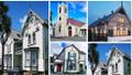 Five street views of churches and chapels