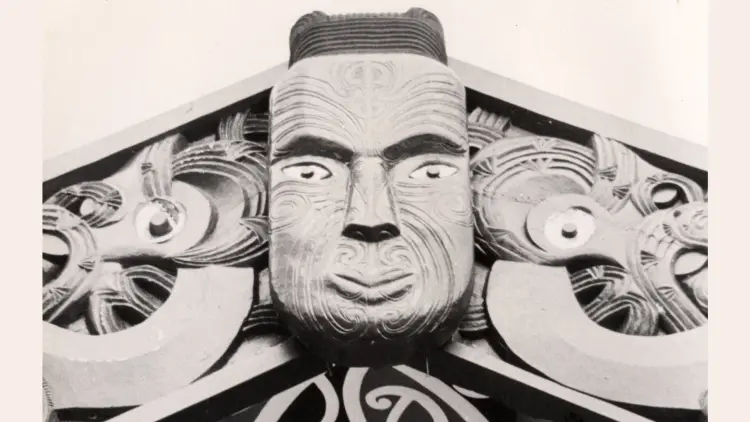 Carved whare arch