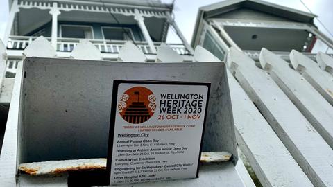 Wellington Heritage Week 2020 brochure in letterbox of heritage home