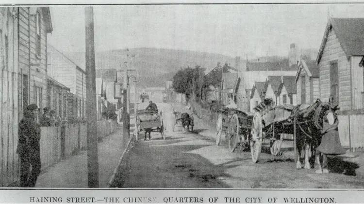 Historic photo of Haining Street - The Chinese Quarters of the City of Wellington