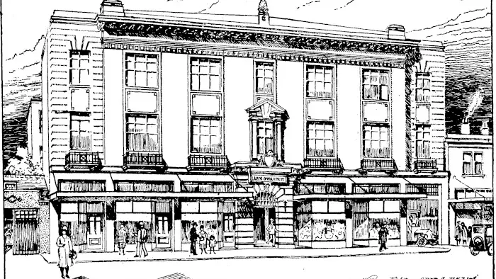 Pencil sketch of a building