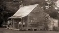 Exterior shot of old cottage.