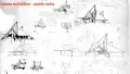 Pencil on paper sketches of the Futuna chapel by John Scott