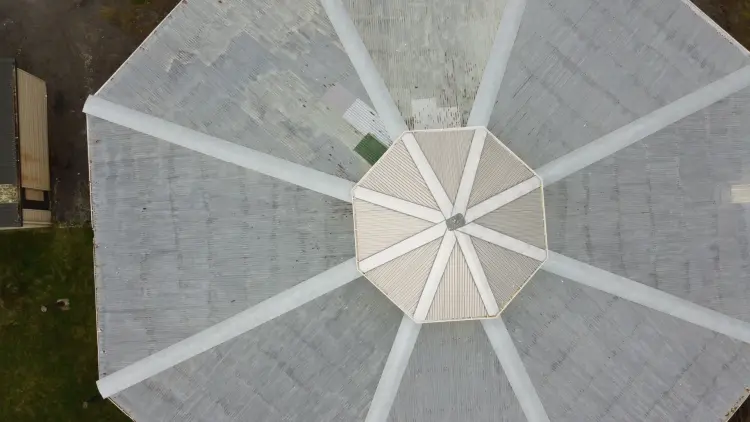Concrete rooftop of a rotunda building